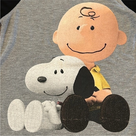 (Sold) Charlie Brown & Snoopy Gray BLUE SKY The Peanuts Movie T Shirt Size XS - Picture 5 of 10